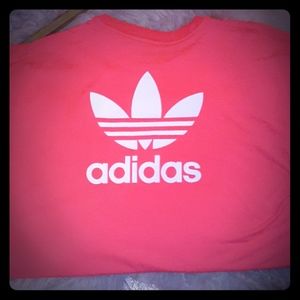 Adidas Trefoil t-shirt dress hot pink XL